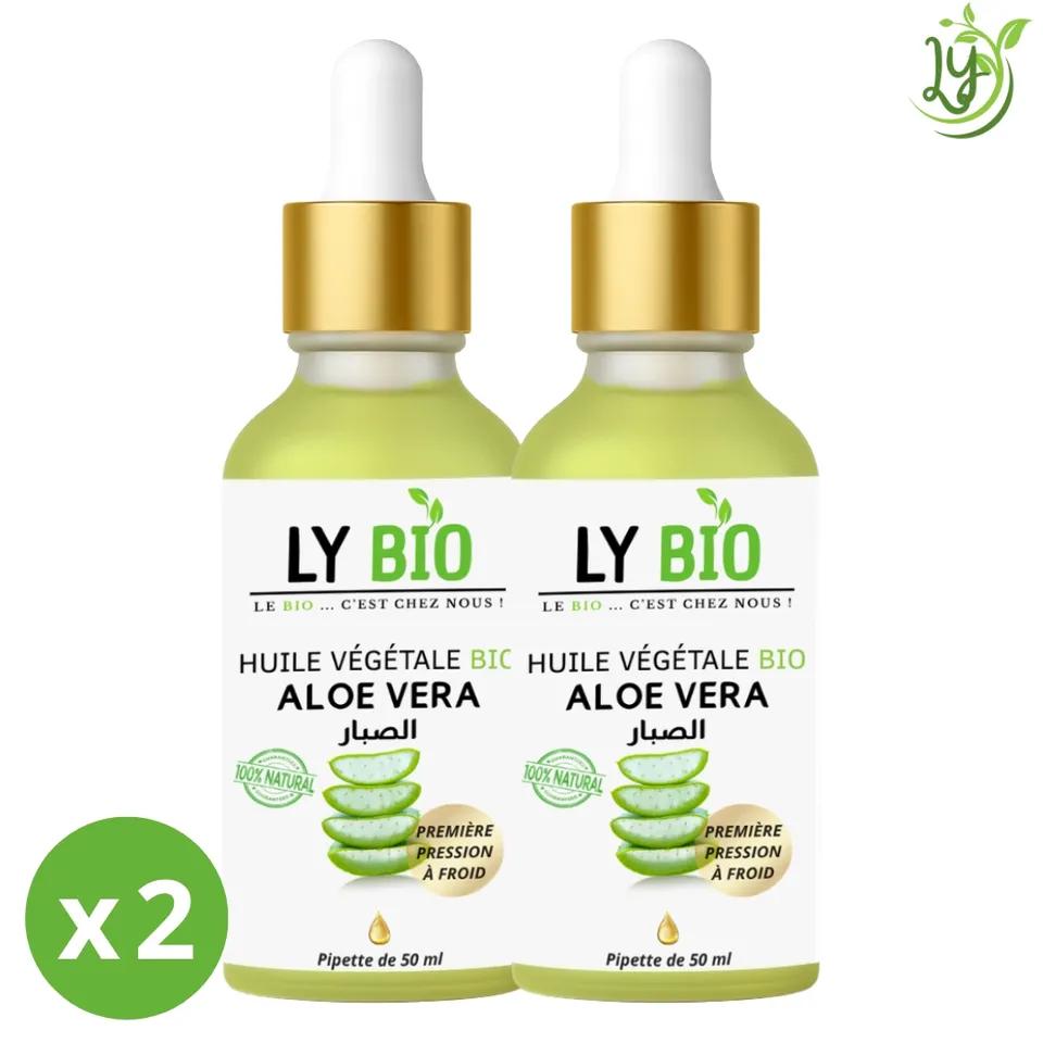 Lybio Pack Huile Aloe Vera 50ml - Pipette Lot De 2 Bouteilles