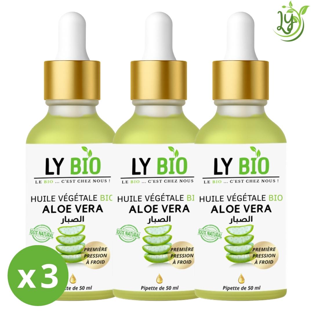 Lybio Pack Huile Aloe Vera 50ml - Pipette Lot De 3 Bouteilles