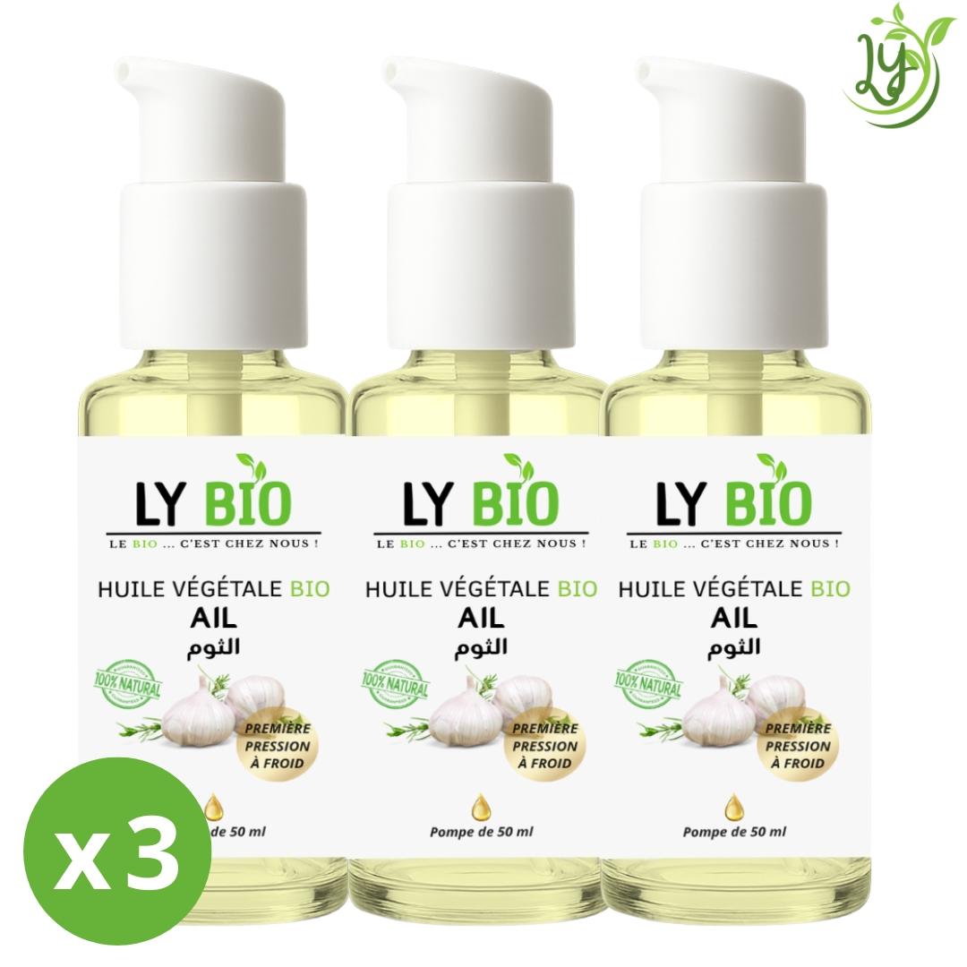 Lybio Pack Huile Ail 50ml - Pompe Lot De 3 Bouteilles
