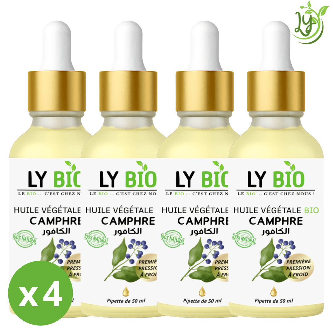Lybio Pack Huile Camphree 50ml - Pipette Lot De 4 Bouteilles