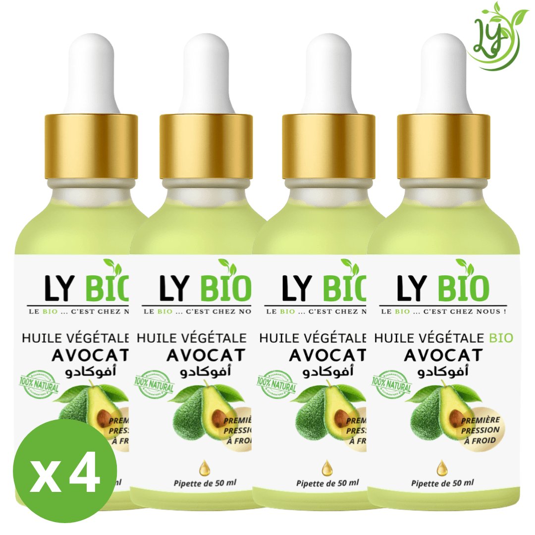 Lybio Pack Huile Avocat 50ml - Pipette Lot De 4 Bouteilles