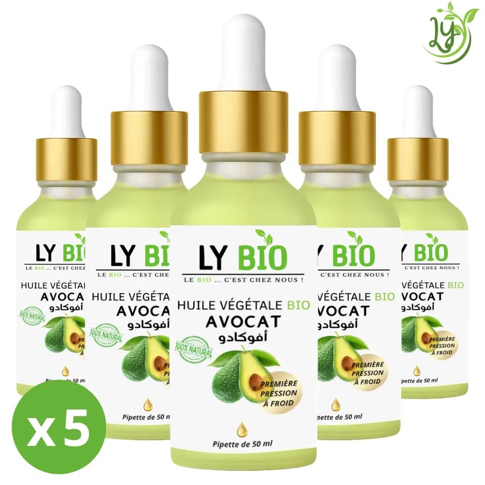 Lybio Pack Huile Avocat 50ml - Pipette Lot De 5 Bouteilles