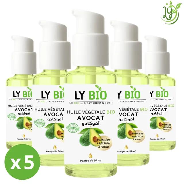 Lybio Pack Huile Avocat 50ml - Pompe Lot De 5 Bouteilles