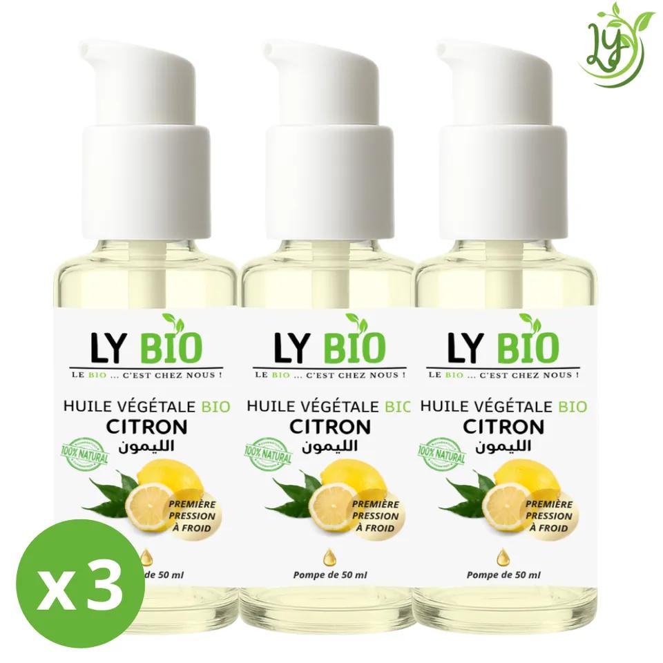 Lybio Pack Huile Citron 50ml - Pompe Lot De 3 Bouteilles