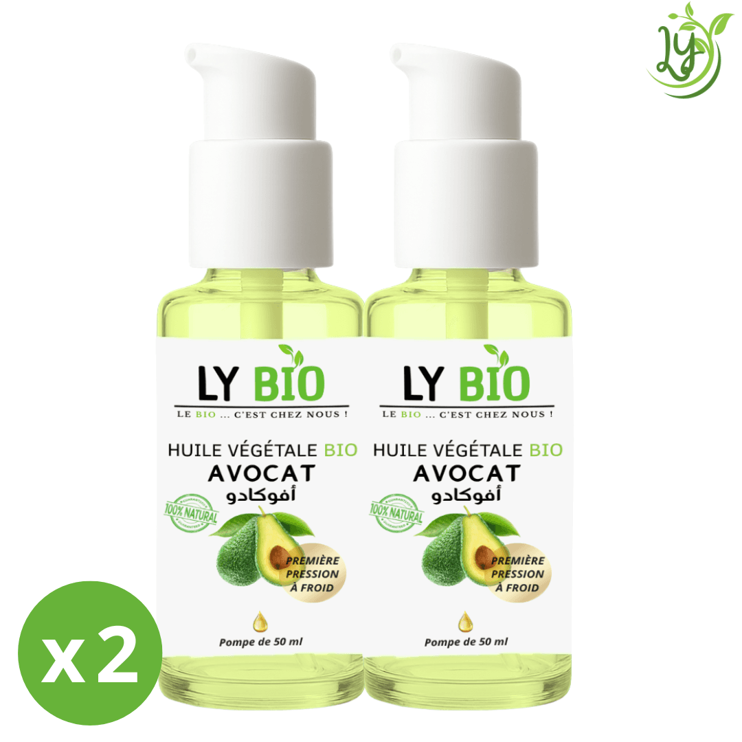 Lybio Pack Huile Avocat 50ml - Pompe Lot De 2 Bouteilles
