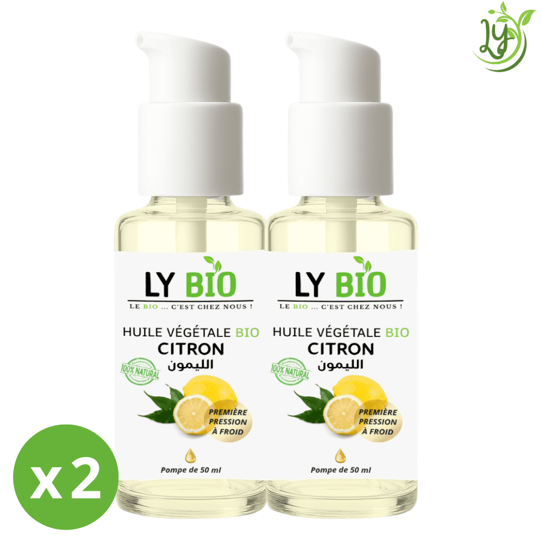 Lybio Pack Huile Citron 50ml - Pompe Lot De 2 Bouteilles