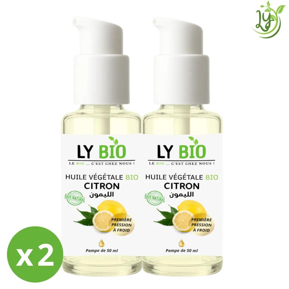 Lybio Pack Huile Citron 50ml - Pompe Lot De 2 Bouteilles