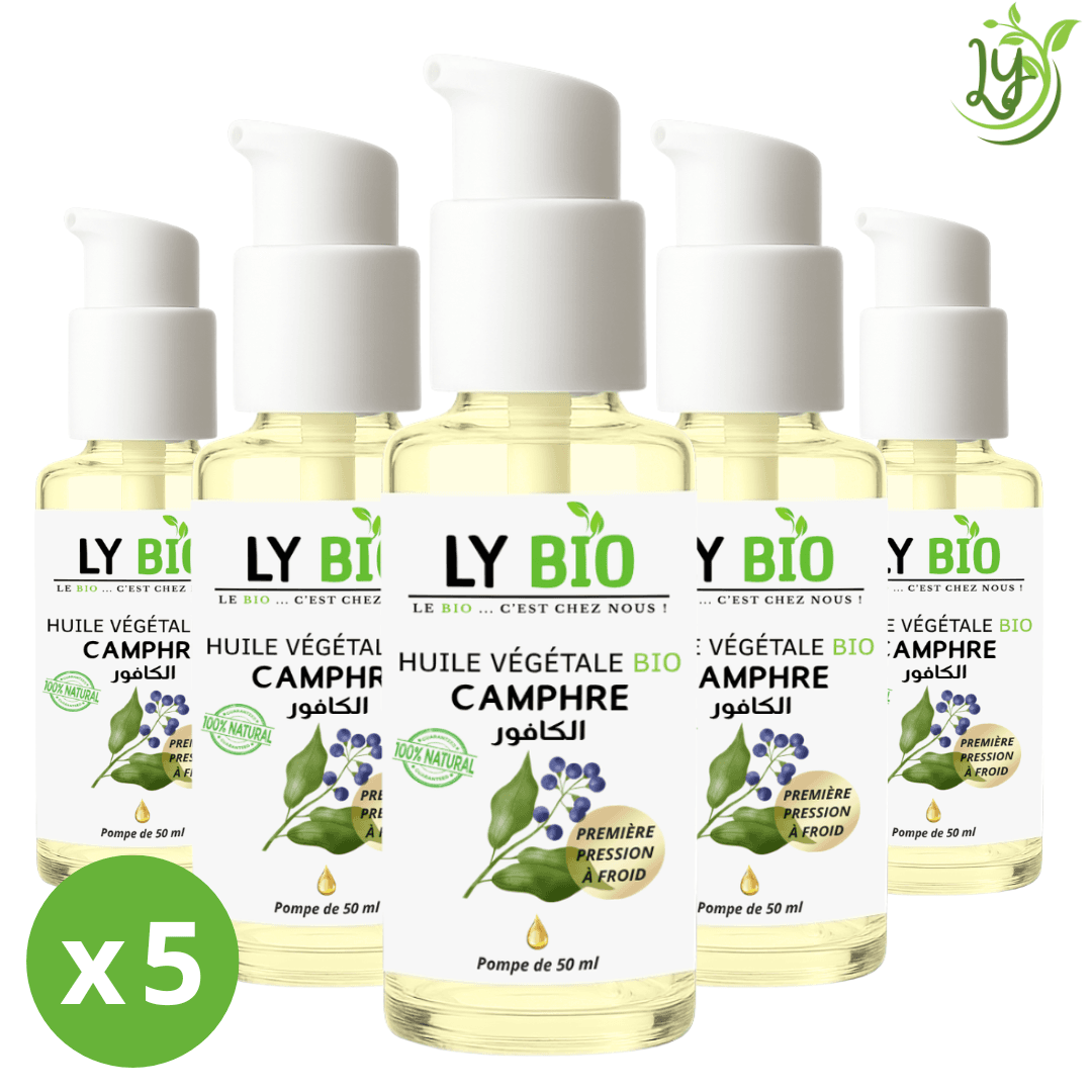 Lybio Pack Huile Camphree 50ml - Pompe Lot De 5 Bouteilles