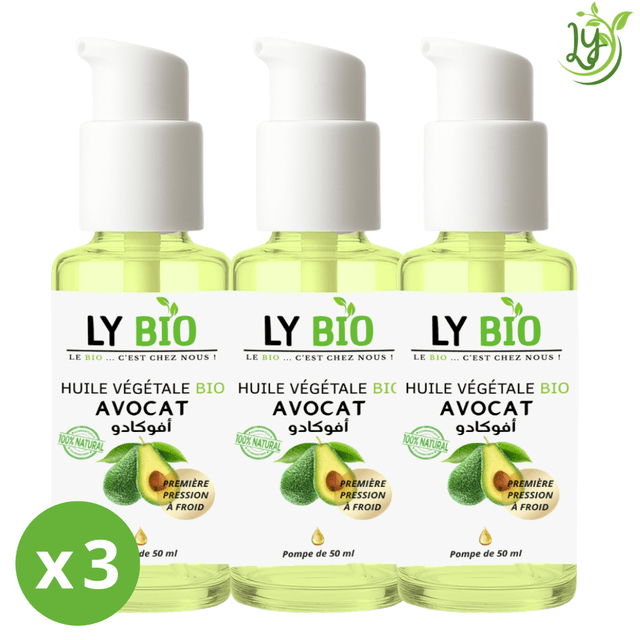 Lybio Pack Huile Avocat 50ml - Pompe Lot De 3 Bouteilles