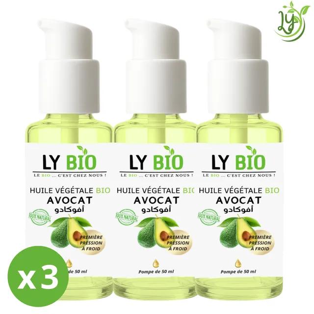 Lybio Pack Huile Avocat 50ml - Pompe Lot De 3 Bouteilles