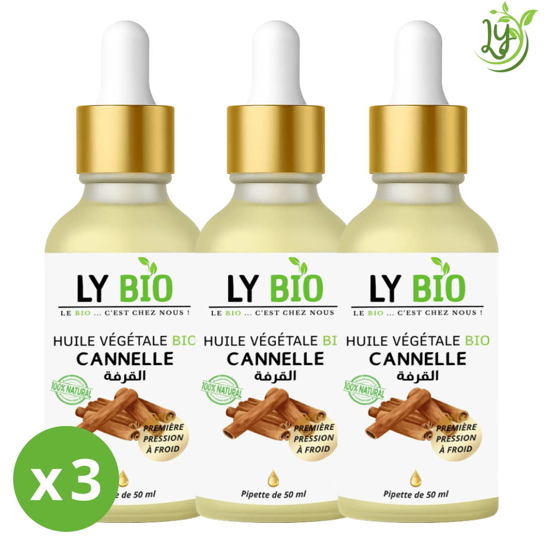 Lybio Pack Huile Cannelle 50ml - Pipette Lot De 3 Bouteilles