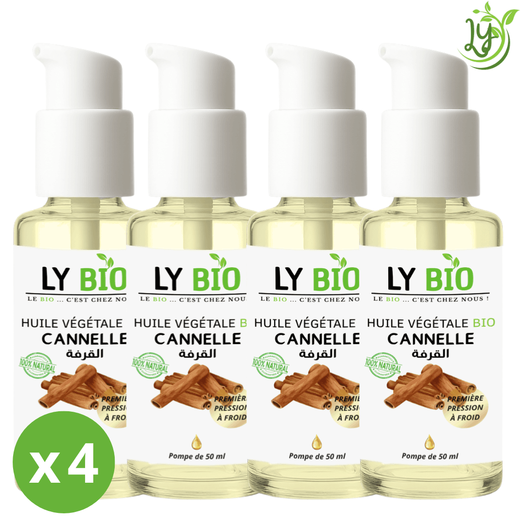 Lybio Pack Huile Cannelle 50ml - Pompe Lot De 4 Bouteilles
