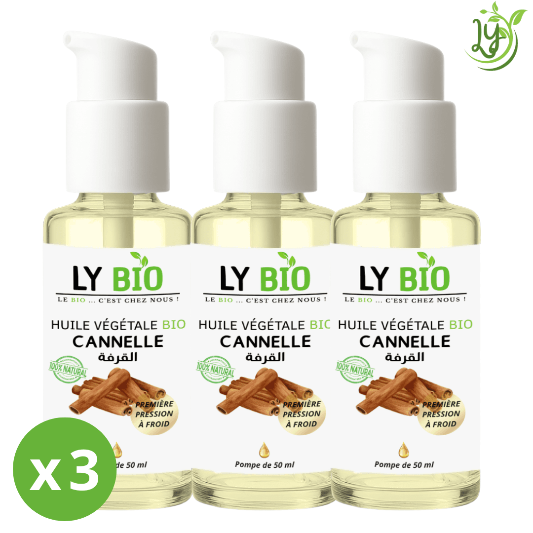 Lybio Pack Huile Cannelle 50ml - Pompe Lot De 3 Bouteilles