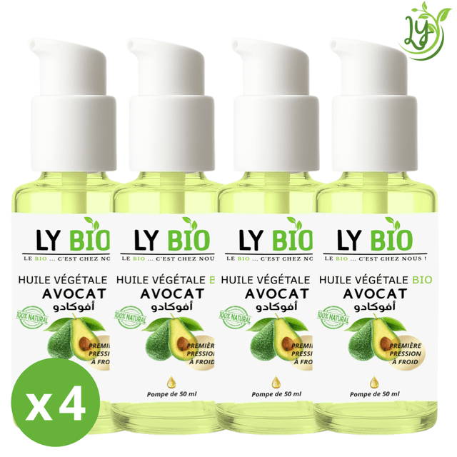 Lybio Pack Huile Avocat 50ml - Pompe Lot De 4 Bouteilles