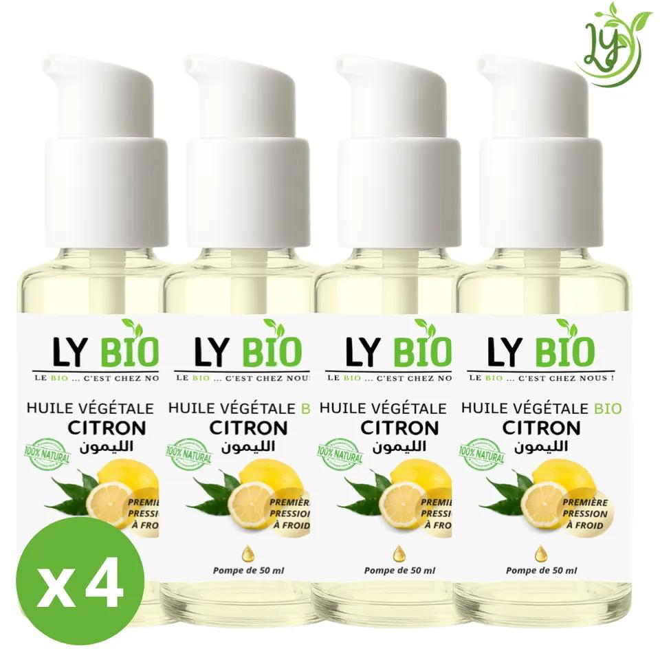Lybio Pack Huile Citron 50ml - Pompe Lot De 4 Bouteilles