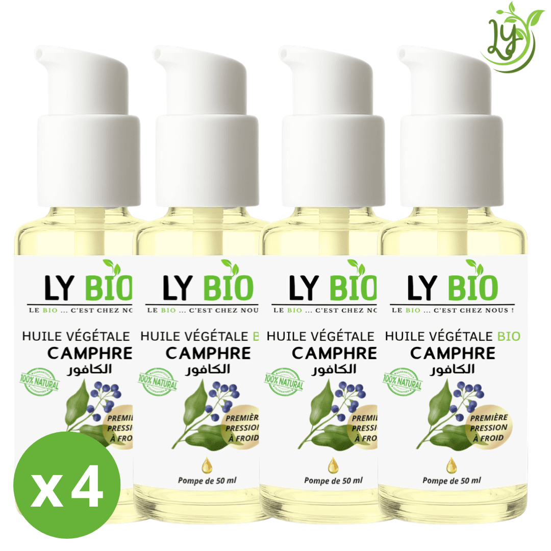 Lybio Pack Huile Camphree 50ml - Pompe Lot De 4 Bouteilles