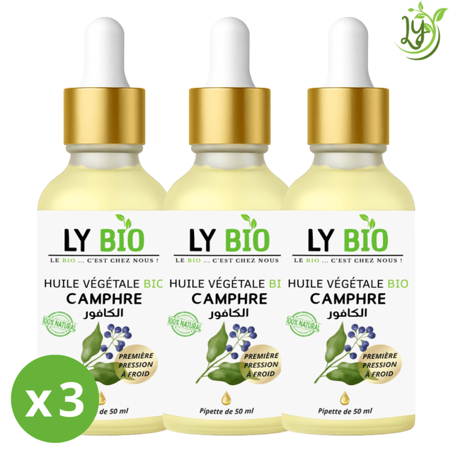 Lybio Pack Huile Camphree 50ml - Pipette Lot De 3 Bouteilles