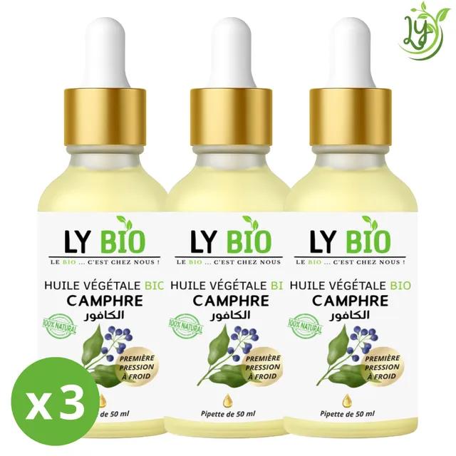Lybio Pack Huile Camphree 50ml - Pipette Lot De 3 Bouteilles