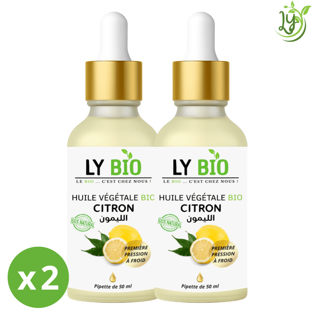 Lybio Pack Huile Citron 50ml - Pipette Lot De 2 Bouteilles