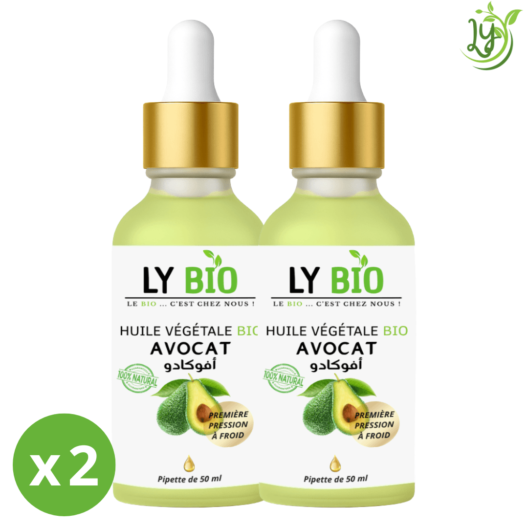 Lybio Pack Huile Avocat 50ml - Pipette Lot De 2 Bouteilles