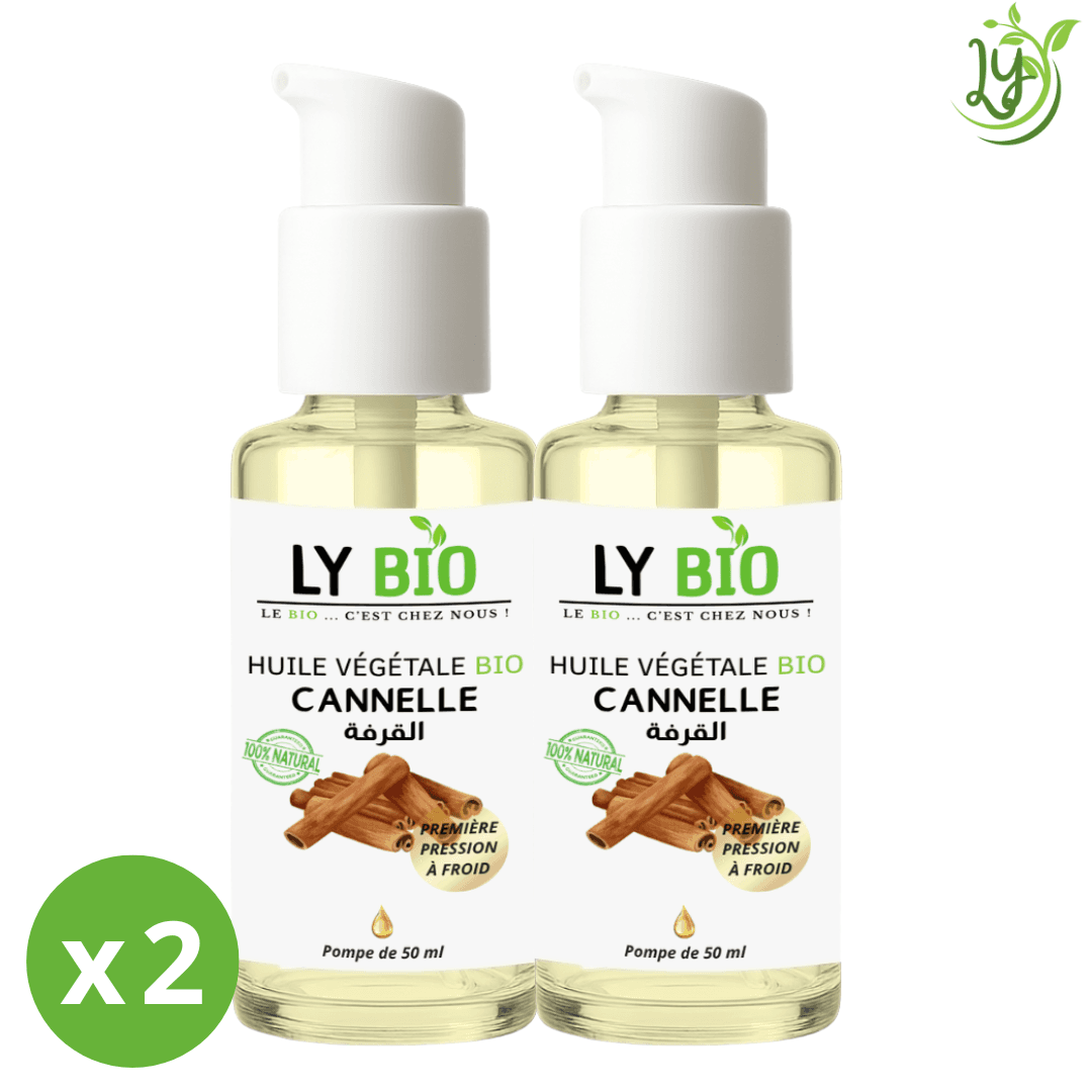Lybio Pack Huile Cannelle 50ml - Pompe Lot De 2 Bouteilles