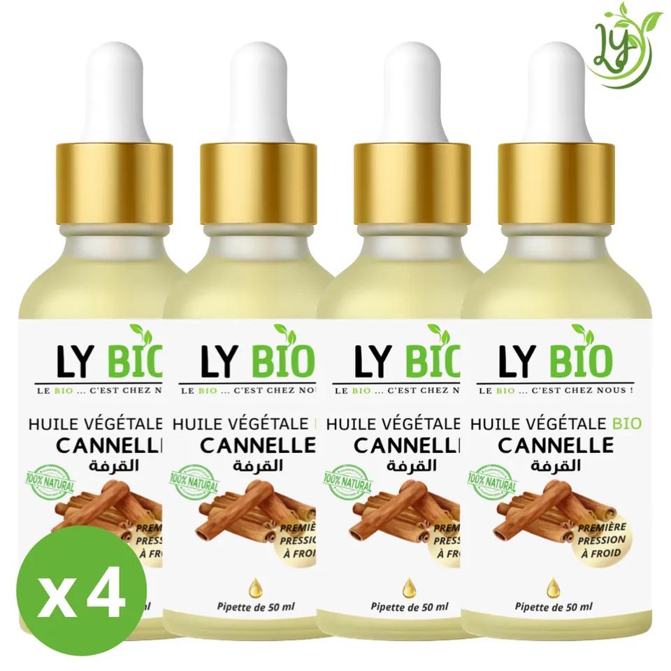 Lybio Pack Huile Cannelle 50ml - Pipette Lot De 4 Bouteilles