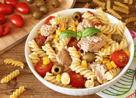 Salade de Pâte Fusili au Thon et aux Oeufs
