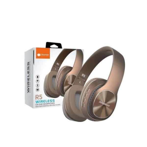 Deep Bass Casque Ecouteurs R5 sans Fil Bluetooth 5.0 Gold