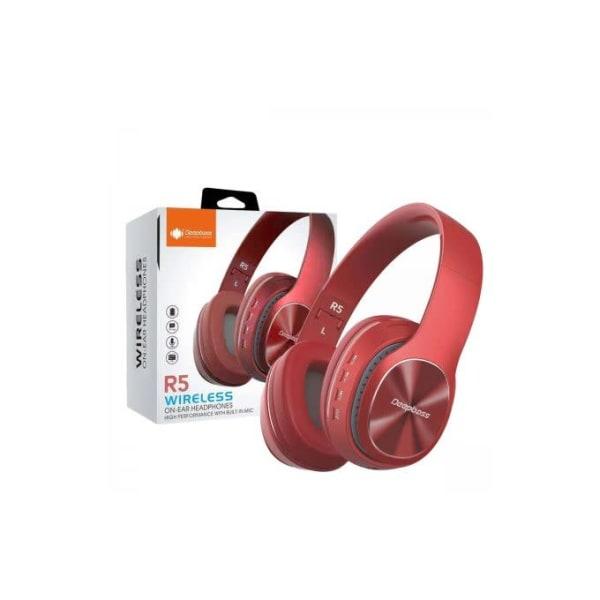 Deep Bass Casque Ecouteurs R5 sans Fil Bluetooth 5.0 Red