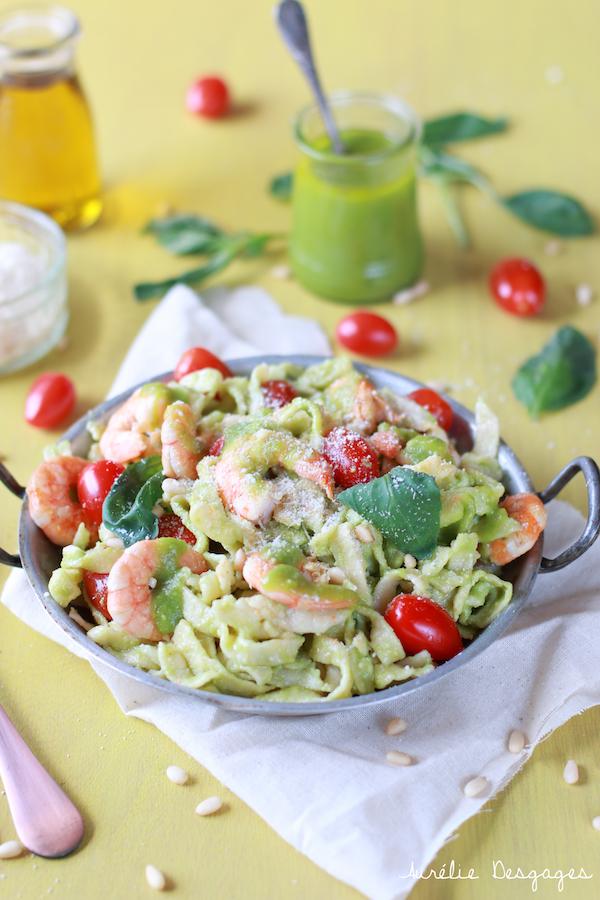 Tagliatelle Pesto Gambas