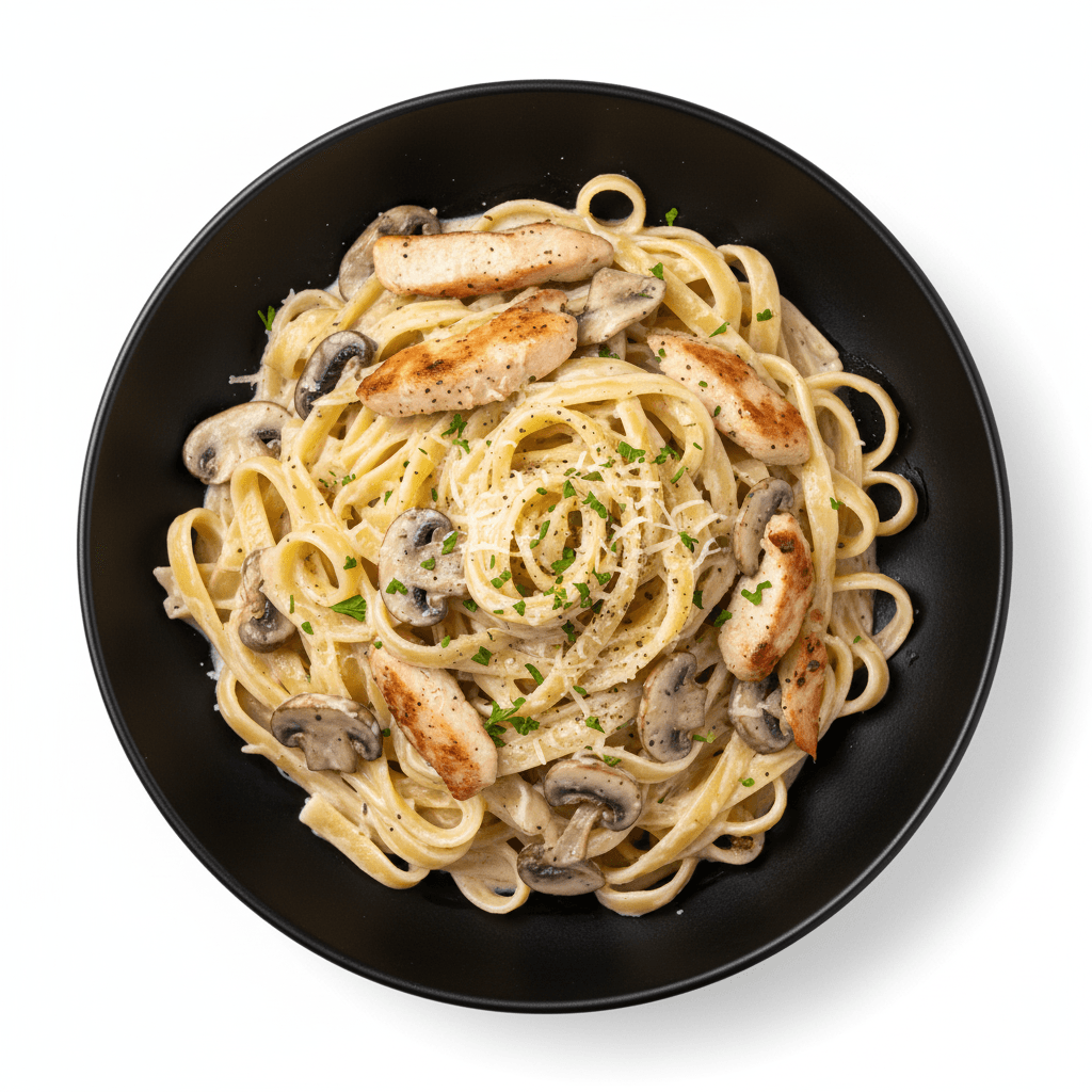 Pasta Tagliatelles au Poulet et Aux Champignons