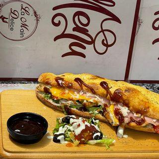 Le crispy delice servi avec frites