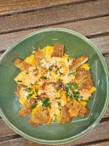 Rigatoni sauce rosée maison poulet pané