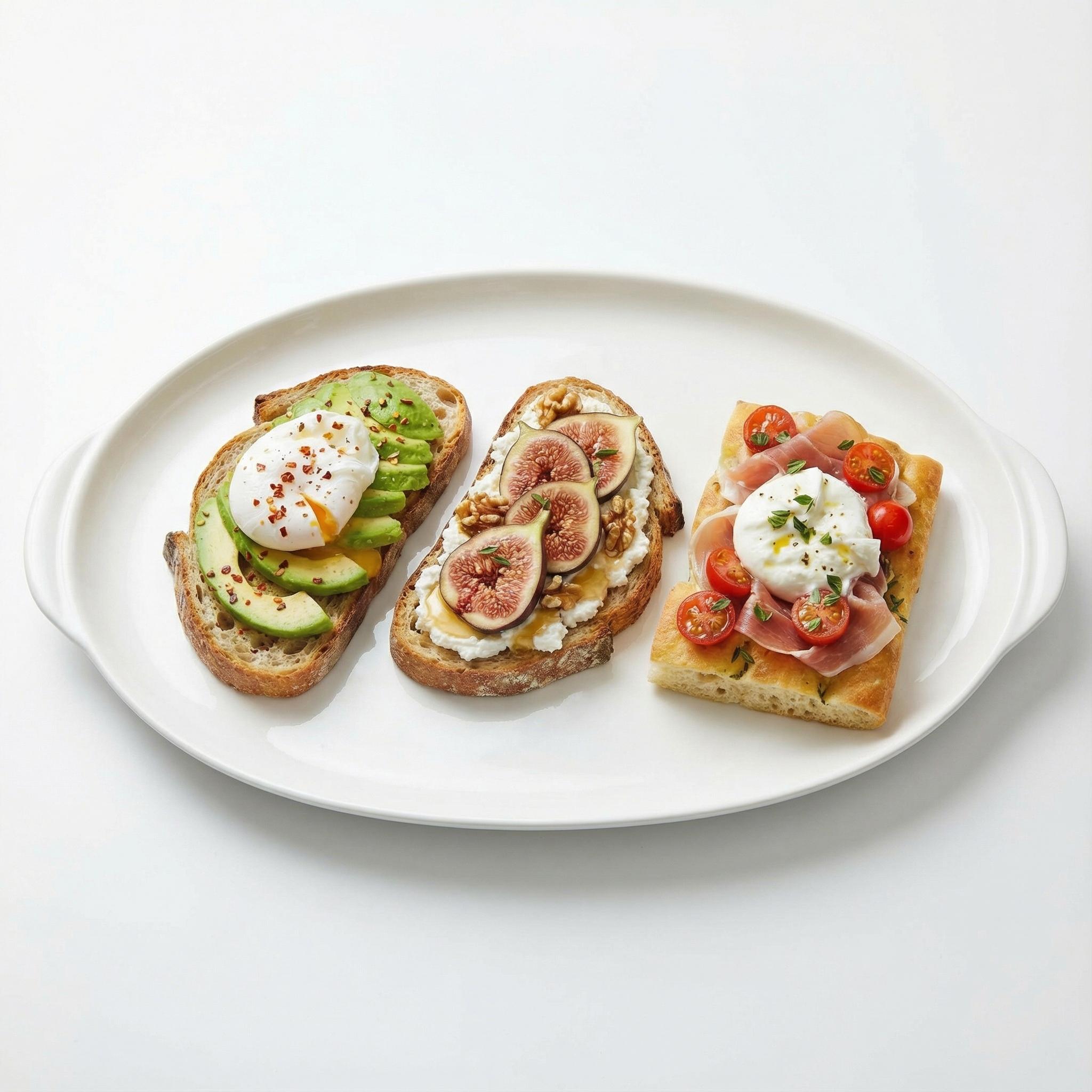 Assortiment de trois tartines