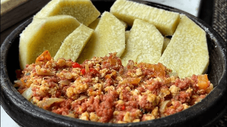 Bouillie d'Igname & Viande