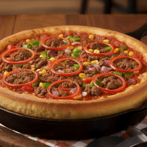 Pizza viande hachée  legumes 1/4