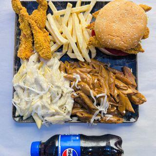 Plat Chicken Burger