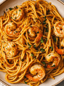 Pâtes aux Crevettes