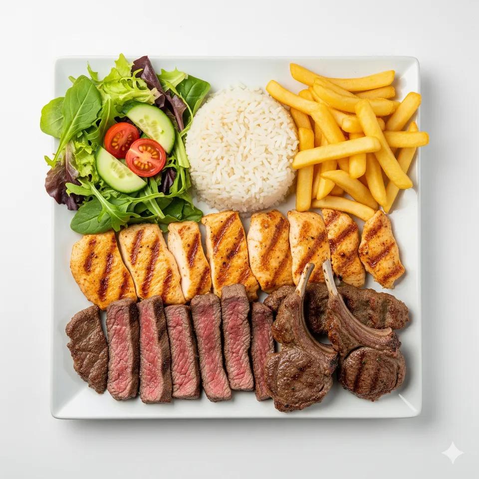 Plat morceaux de viande
