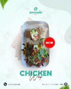 Avocado chicken Wrap