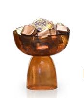 Coupe gold en verre avec pied PM -350g