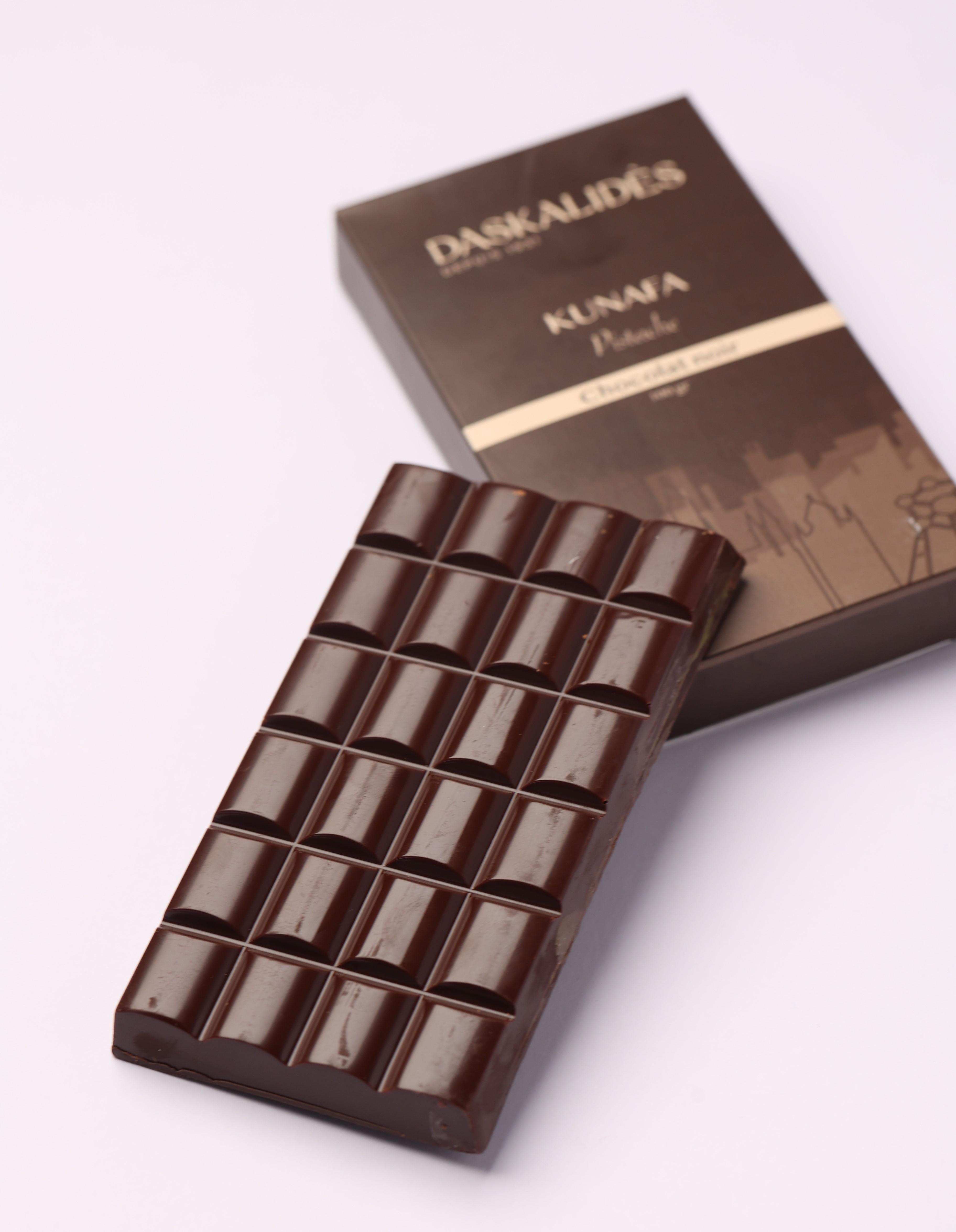 Tablette chocolat noir Kunafa Pistache -100g