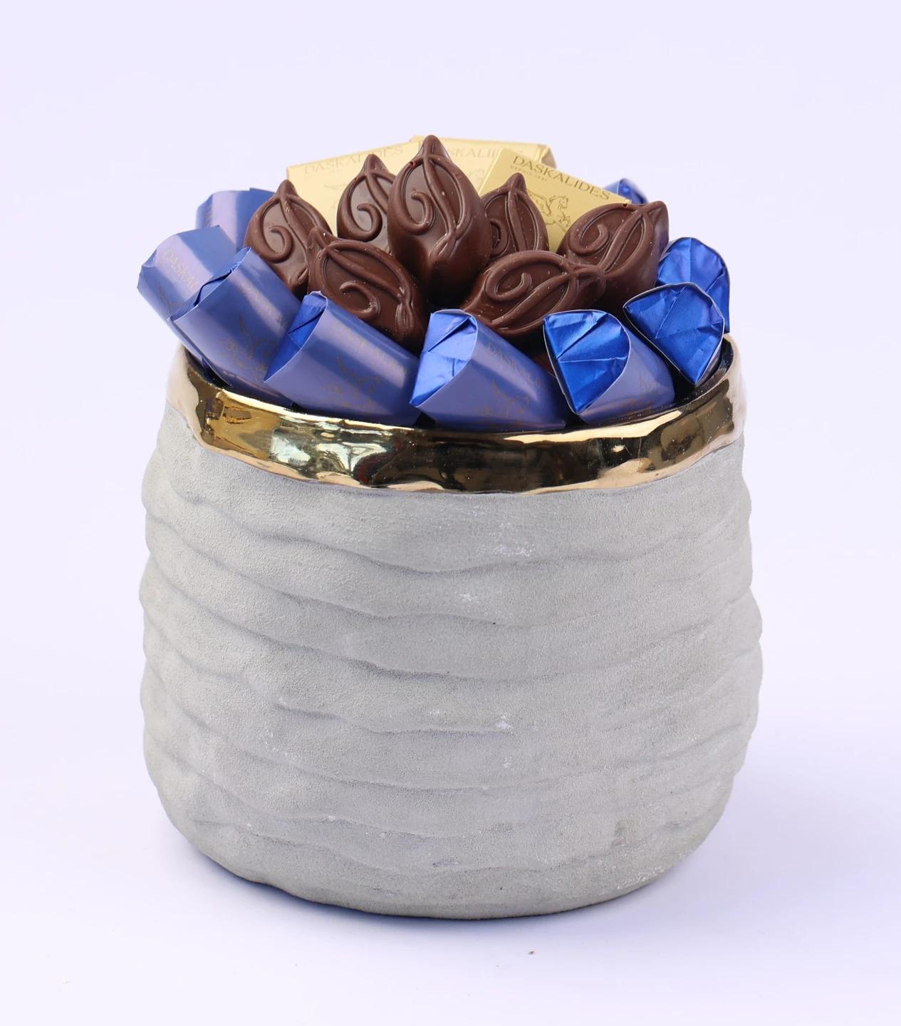Pot en céramique gris béton PM -400g