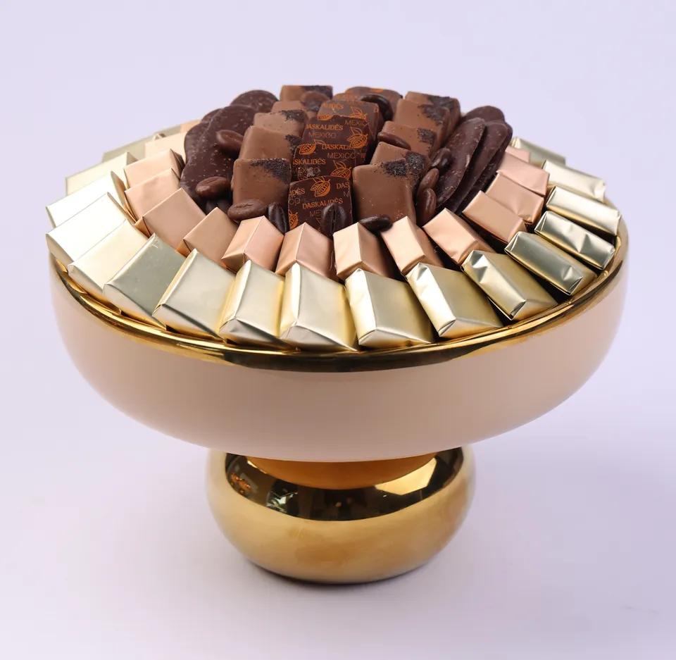 Coupe ronde en céramique sur pieds sphérique MM -650g