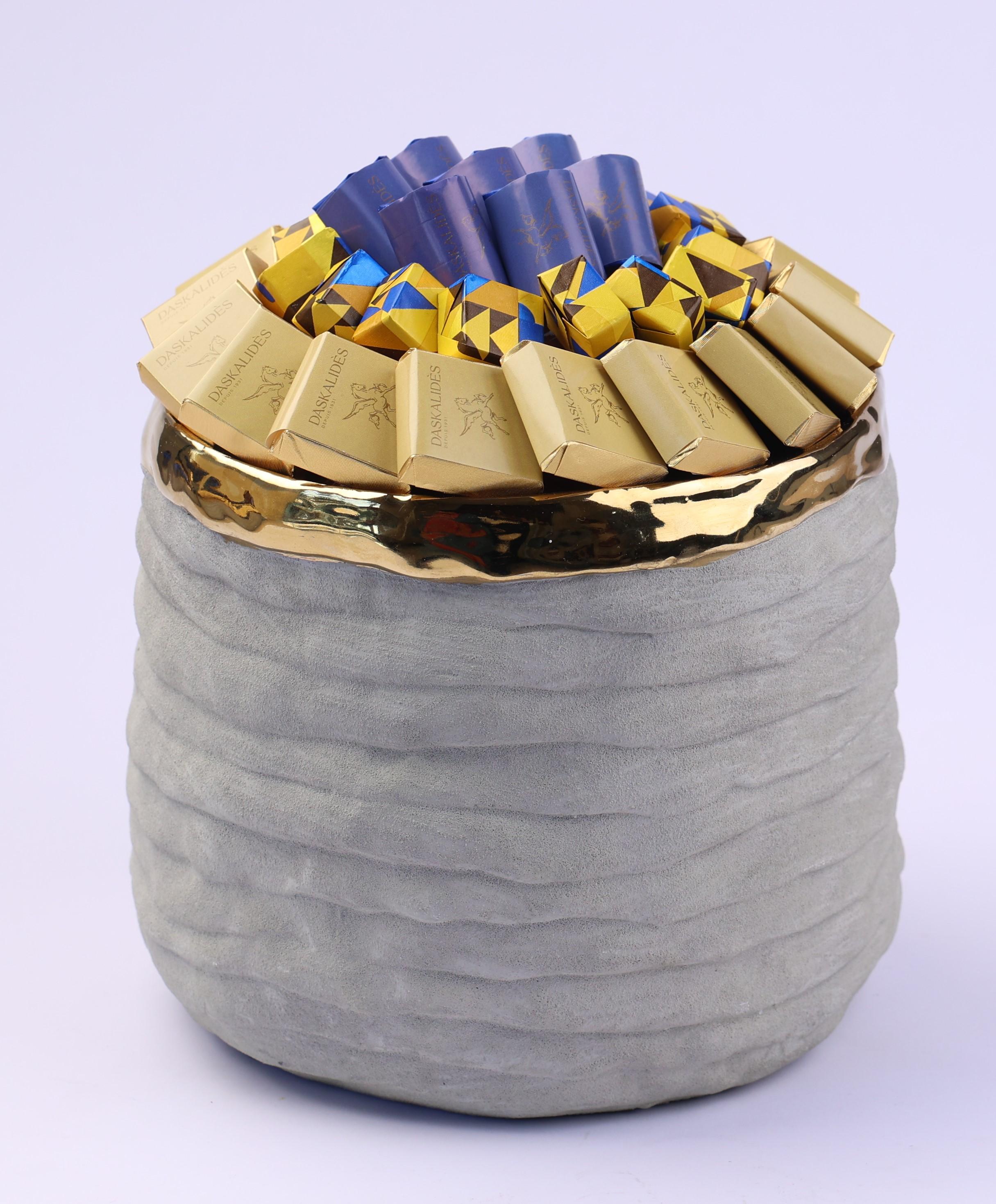 Pot en céramique gris béton GM -600g