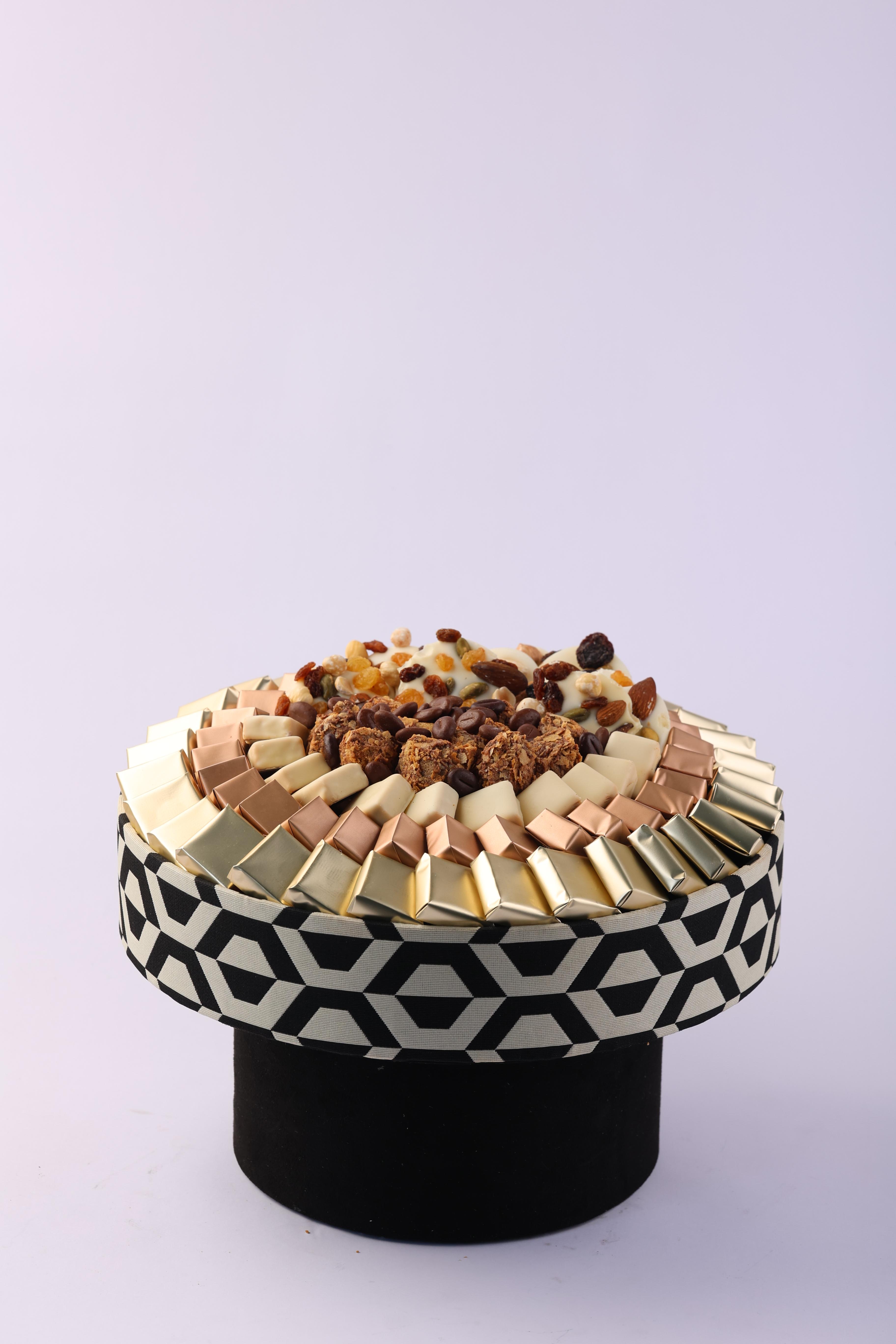 Coupe graphique noire et beige sur socle GM -1,4kg