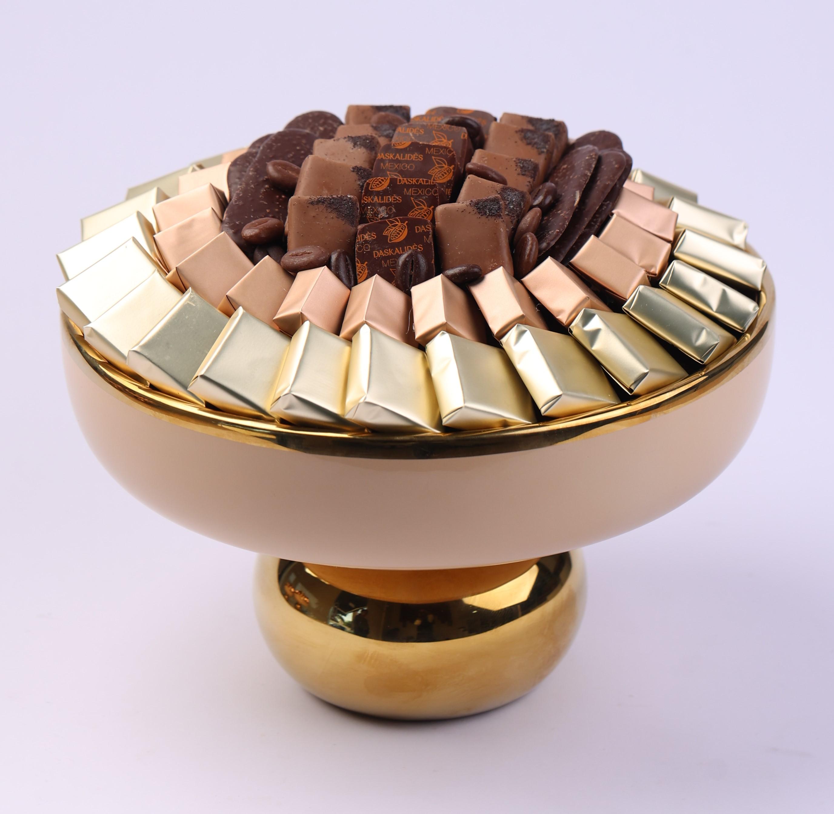 Coupe ronde en céramique sur pieds sphérique MM -650g