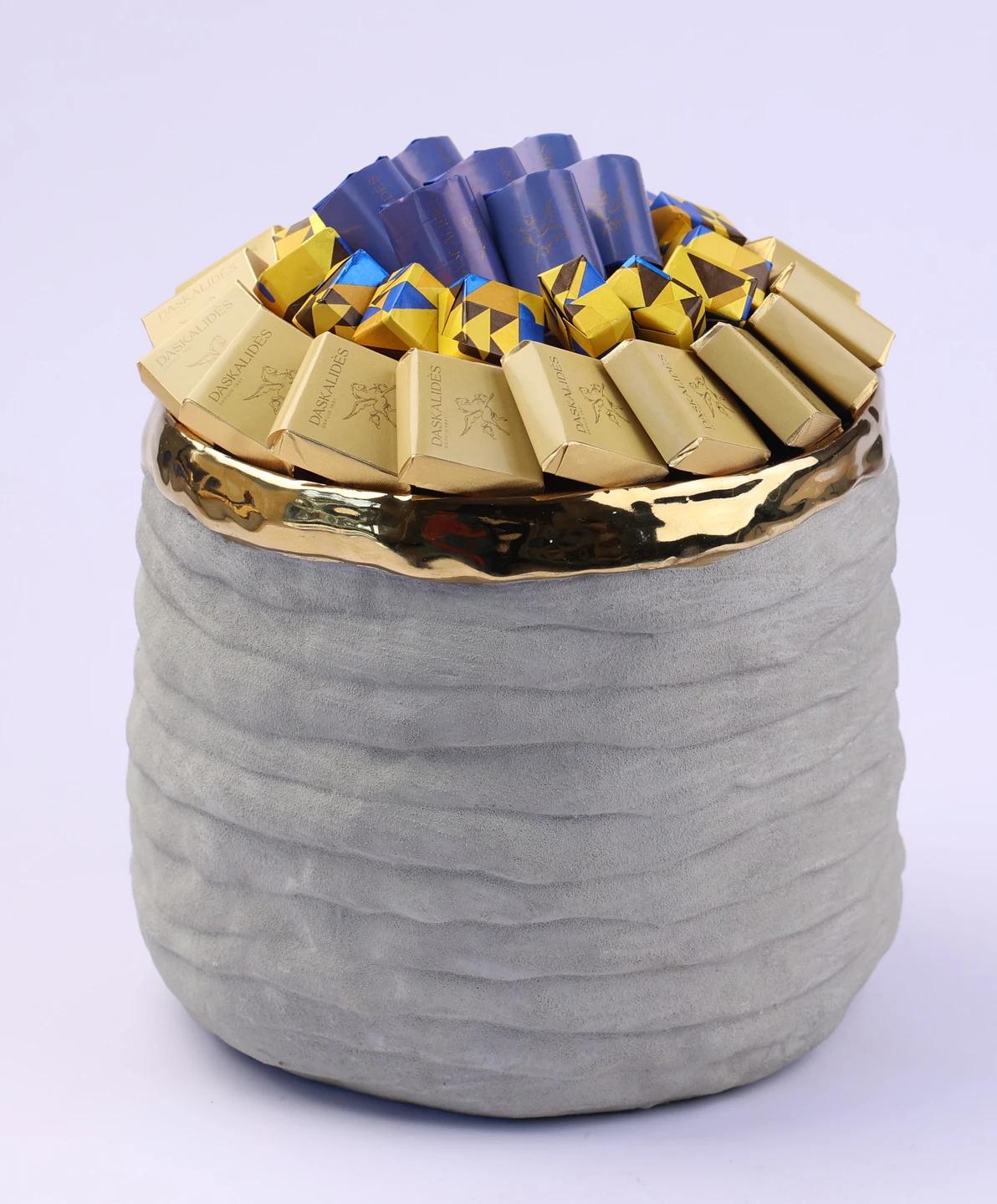 Pot en céramique gris béton MM -550g