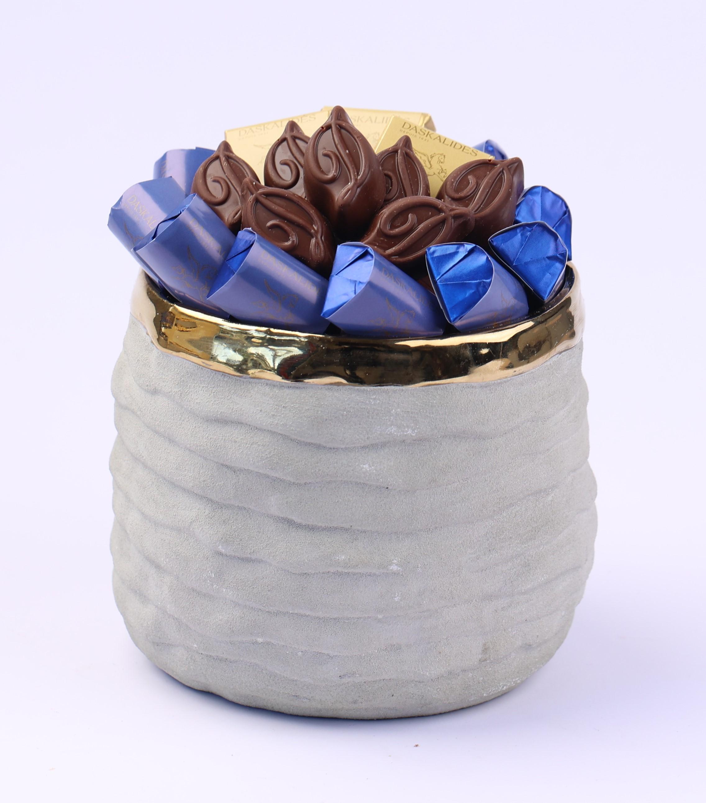 Pot en céramique gris béton PM -400g