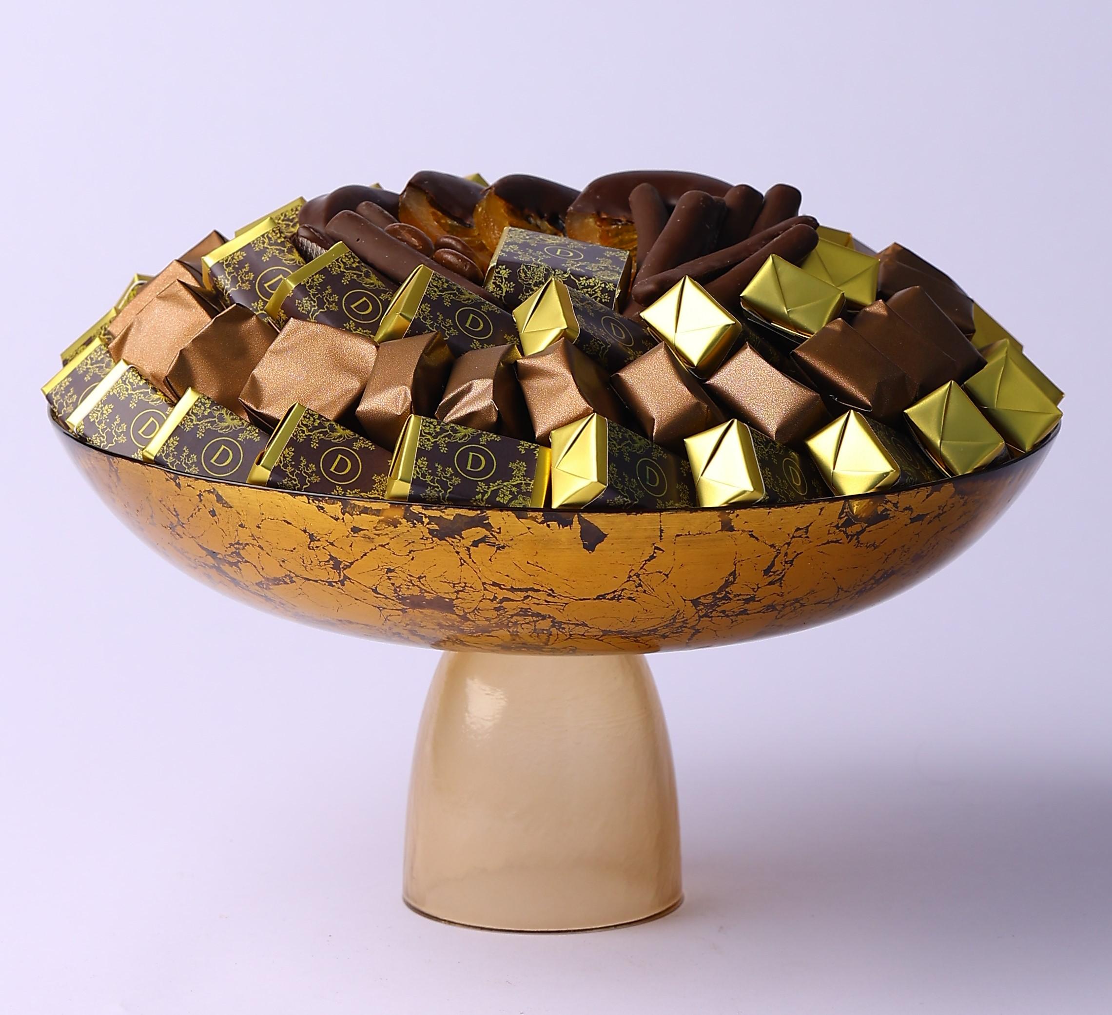 Coupe gold en verre avec pied MM -1kg